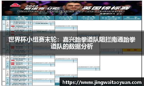 世界杯小组赛末轮：嘉兴跆拳道队阻拦南通跆拳道队的数据分析